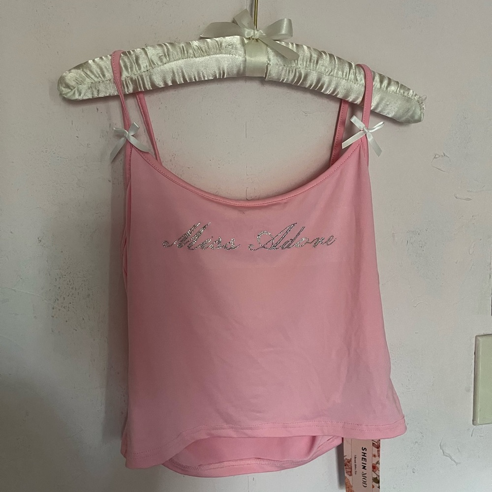 SHEIN miss ador Pink Camisole with Silver Detail new with tags